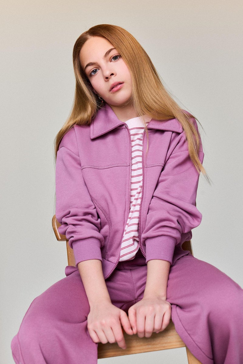 DeFacto Pink Girl Girl Zip-Up Cardigan Casual - Image 1